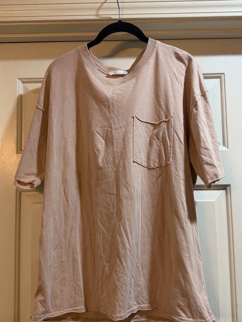 Double Zero Relaxed Pocket T‑Shirt in Light Beige Size Medium #comfy #fall